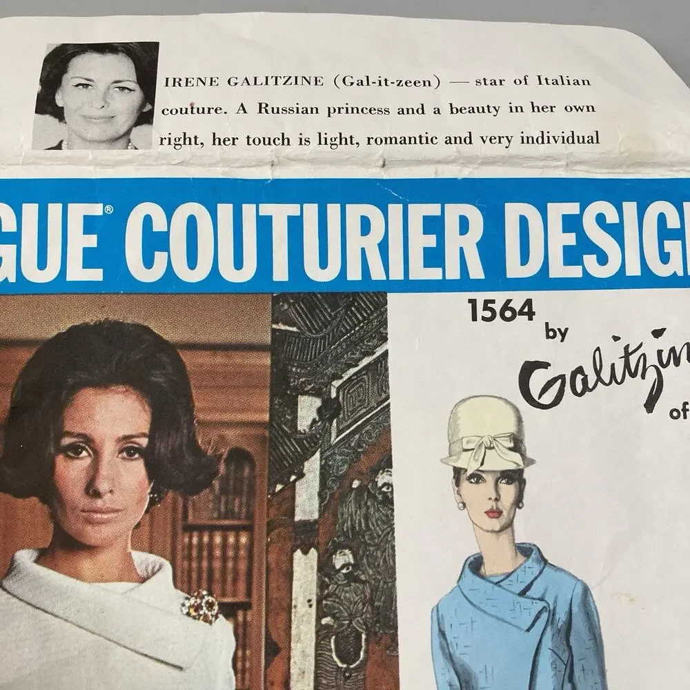 Vogue 1564 Couturier Design Galitzine Italy Jacket Dress Pattern Misses 14 UNCUT